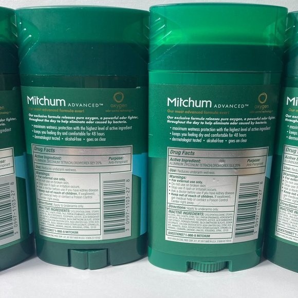 Mitchum Clean Control Invisible Solid Antiperspirant Deodorant 5 Sticks Oxygen - Picture 12 of 16